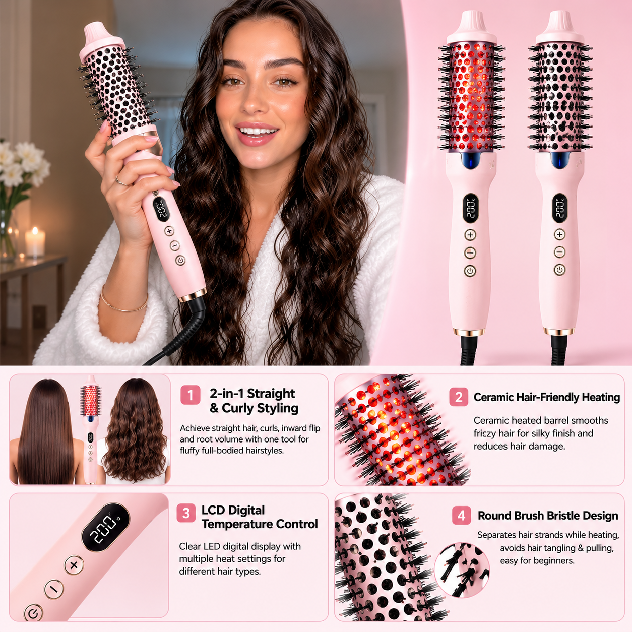 Elavira LumiSleek Infrared Thermal Styling Brush