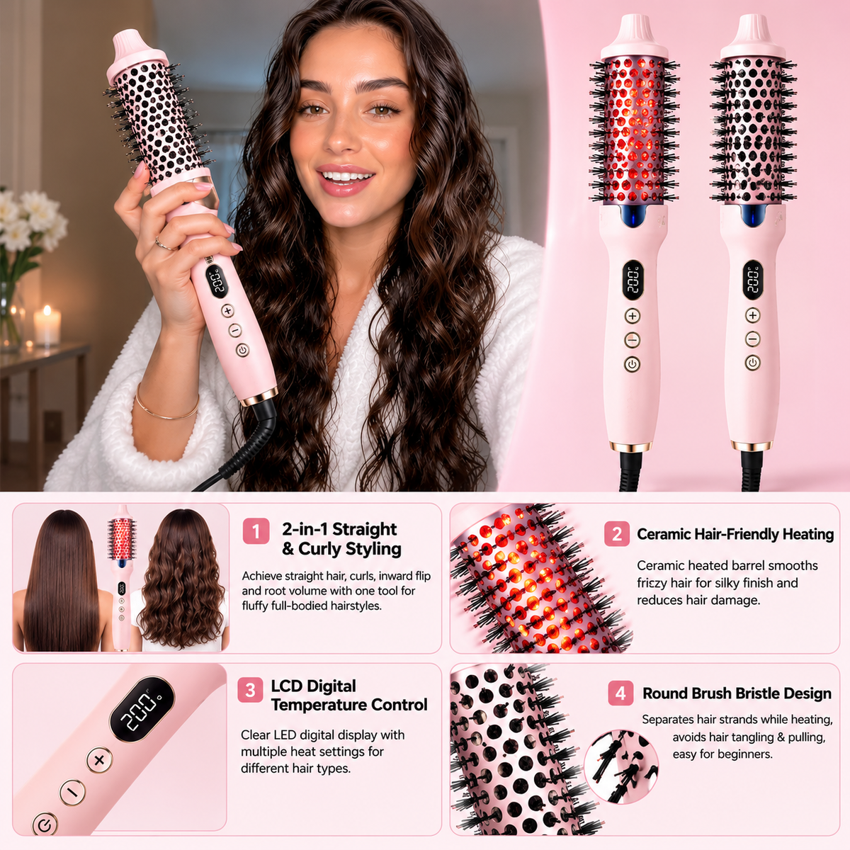 Elavira LumiSleek Thermal Styling Brush